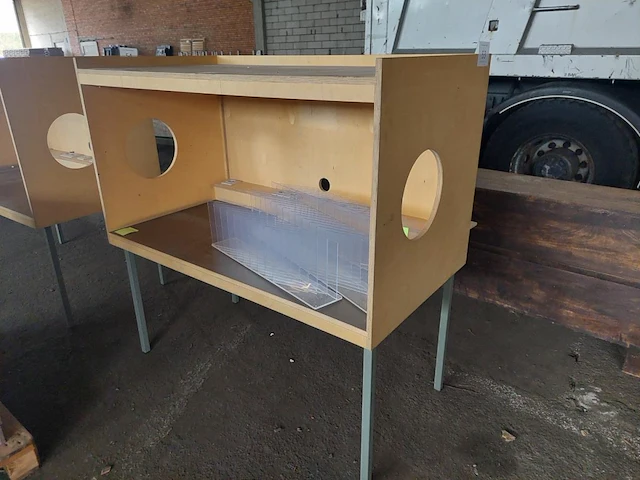 1 houten bibliotheek tafel - afbeelding 1 van  5