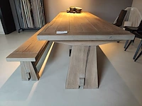 1 houten design eettafel met zitbank ( flamant) - afbeelding 2 van  5