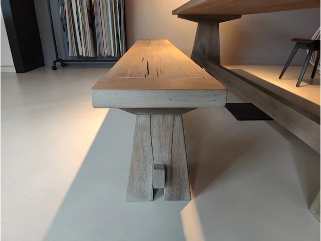 1 houten design eettafel met zitbank ( flamant) - afbeelding 5 van  5