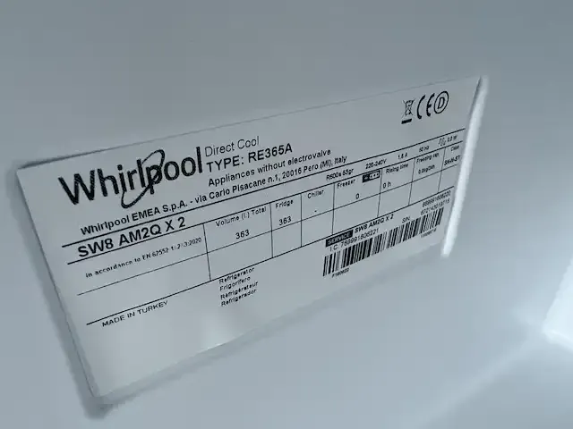 1 inox koelkast whirlpool re365a - afbeelding 4 van  4