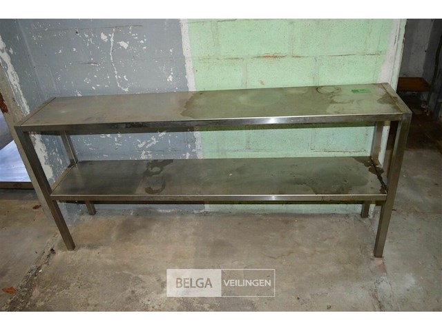 1 inox rek 2 delig 1,50x 75 x 30 - afbeelding 1 van  4