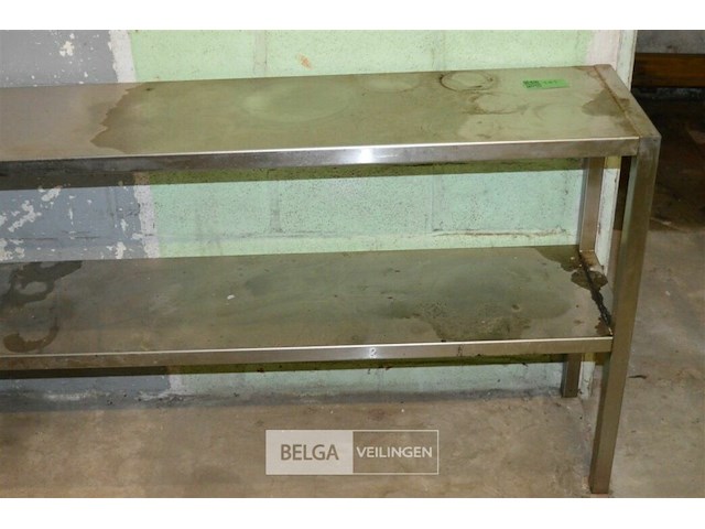 1 inox rek 2 delig 1,50x 75 x 30 - afbeelding 2 van  4