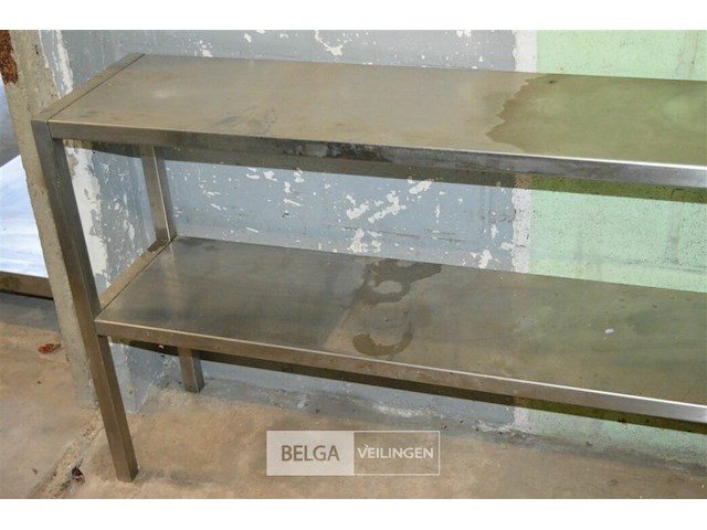 1 inox rek 2 delig 1,50x 75 x 30 - afbeelding 3 van  4