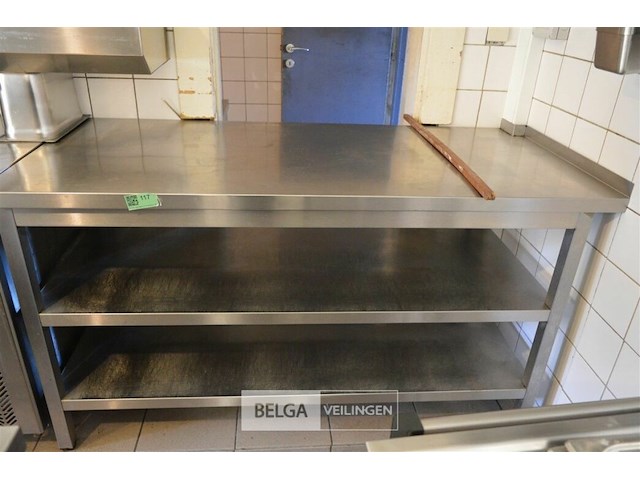 1 inox werk tafel 70 b x 80h x1,55 l - afbeelding 1 van  3
