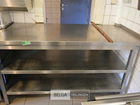 1 inox werk tafel 70 b x 80h x1,55 l - afbeelding 1 van  3
