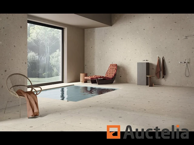 1 keramische plaat 120cm x 278cm terrazzo effect, nieuw - afbeelding 1 van  1