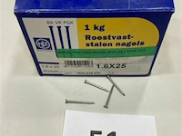 1 kg rvs nagels met platte kop 1,6 x 25 mm - afbeelding 1 van  3