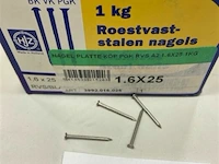 1 kg rvs nagels met platte kop 1,6 x 25 mm - afbeelding 3 van  3