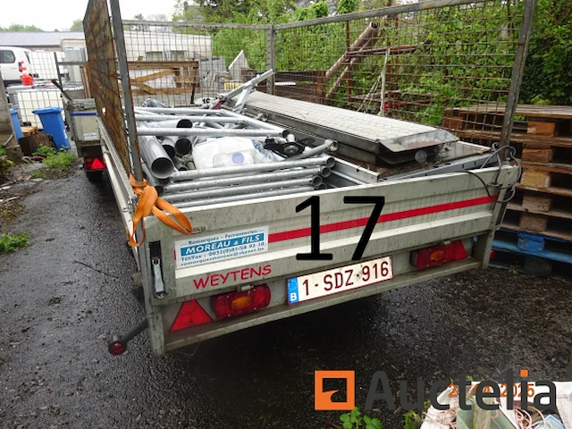 1 kipwagen, dubbele assen, plaat 1sdz 916, chassis ye8010202fnc12329, aluminium, 4 opklapbare zijkanten. waarschuwing, verkocht zonder de inhoud - afbeelding 1 van  6