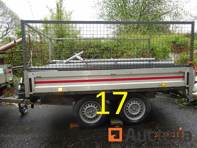 1 kipwagen, dubbele assen, plaat 1sdz 916, chassis ye8010202fnc12329, aluminium, 4 opklapbare zijkanten. waarschuwing, verkocht zonder de inhoud - afbeelding 3 van  6