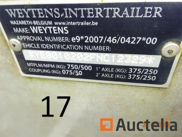 1 kipwagen, dubbele assen, plaat 1sdz 916, chassis ye8010202fnc12329, aluminium, 4 opklapbare zijkanten. waarschuwing, verkocht zonder de inhoud - afbeelding 5 van  6