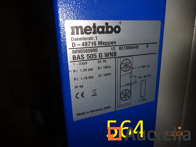 1 lintzaag metabo bas505g, 220volts met stofcollector - afbeelding 5 van  5