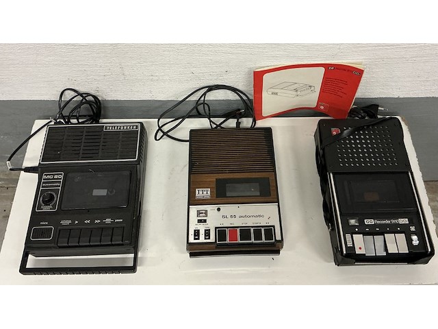 1 lot : 3 x oude cassetenrecorders - afbeelding 2 van  2
