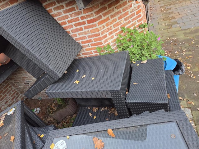 1 lot terrasmeubilair in wicker - afbeelding 15 van  18