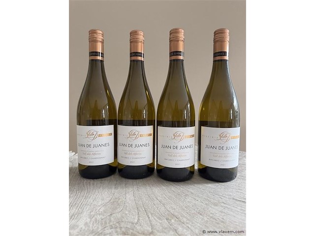 1 lot van 4 flessen juan de juanes chardonnay - afbeelding 1 van  1