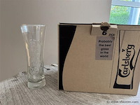 1 lot van 6 glazen carlsberg - afbeelding 1 van  1