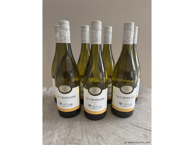 1 lot van 7 flessen la croisade chardonnay-grenache blanc - afbeelding 1 van  1