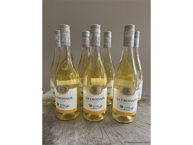1 lot van 7 flessen la croisade chardonnay-grenache blanc - afbeelding 1 van  1