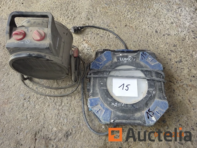 1 lumx merk bouwspot, 1 ventilator - afbeelding 1 van  2