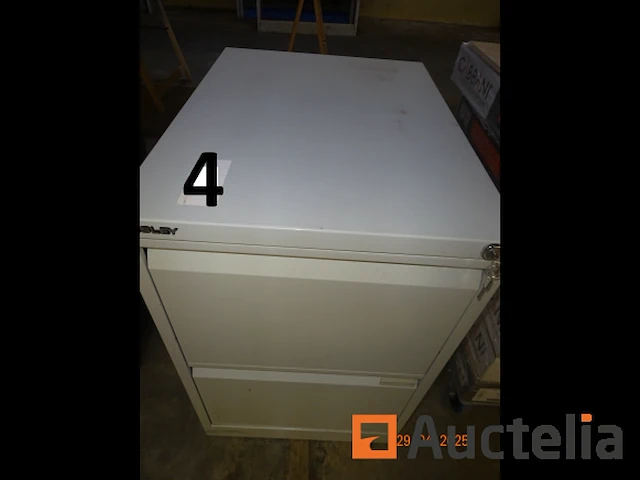1 metalen kast met twee grijze lades - afbeelding 2 van  2