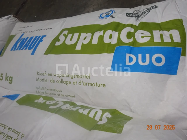 1 pallet van 38 zakken van 25 kg supra cem duo lijmmortel en wapening - knauf - afbeelding 3 van  5