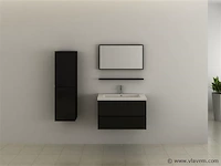 1-persoons badkamermeubel 60 cm hoogglans zwart - incl. kraan - afbeelding 2 van  2