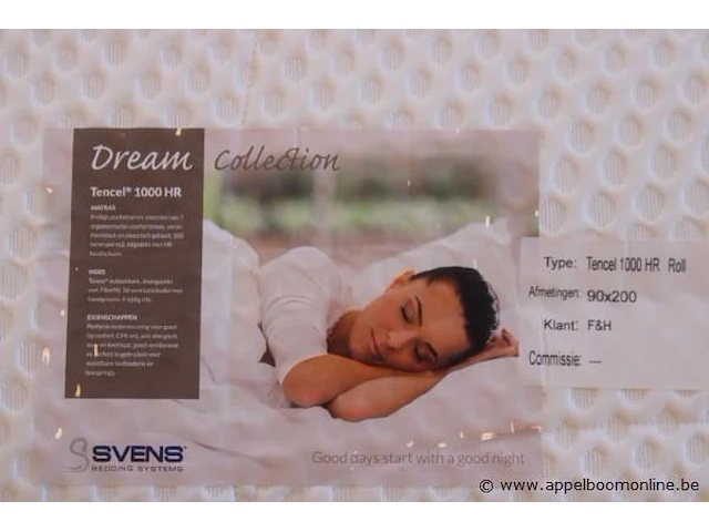 1 persoons bed vv lattenbodem en matras tencel 1000 hr 90x200 - afbeelding 2 van  3