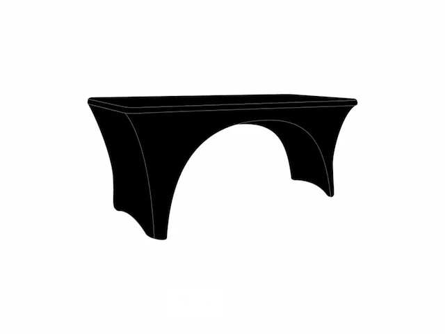 1 pro buffettafel 183 x 76 cm - met zwarte stretch hoes en top - afbeelding 3 van  6