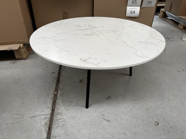 1 ronde bijzettafel - bianco + onderstel - h34cm - afbeelding 1 van  4