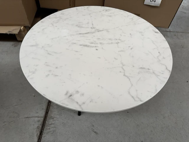 1 ronde bijzettafel - bianco + onderstel - h34cm - afbeelding 3 van  4