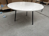 1 ronde bijzettafel - bianco + onderstel - h38cm - afbeelding 2 van  4