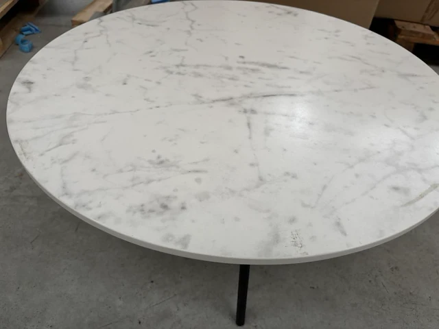 1 ronde bijzettafel - bianco + onderstel - h38cm - afbeelding 3 van  4