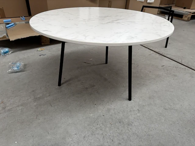 1 ronde bijzettafel - bianco + onderstel - h38cm - afbeelding 2 van  4