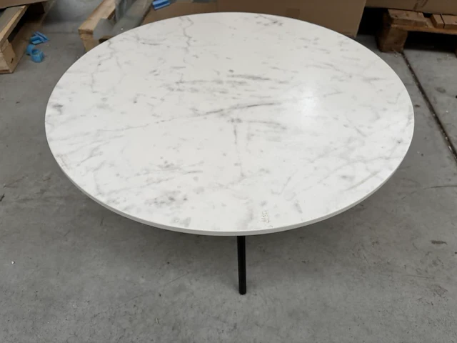 1 ronde bijzettafel - bianco + onderstel - h38cm - afbeelding 1 van  4