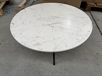 1 ronde bijzettafel - bianco + onderstel - h38cm - afbeelding 1 van  4