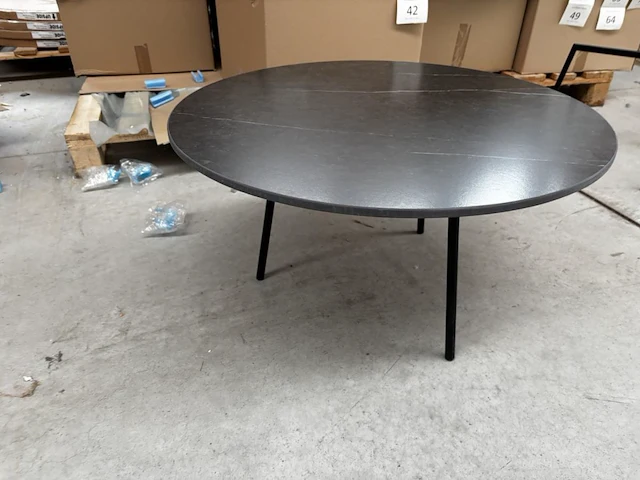 1 ronde bijzettafel - grigio + onderstel - h38cm - afbeelding 2 van  5