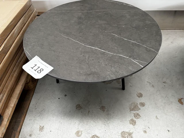 1 ronde bijzettafel - grigio + onderstel - showroommodel - afbeelding 1 van  3