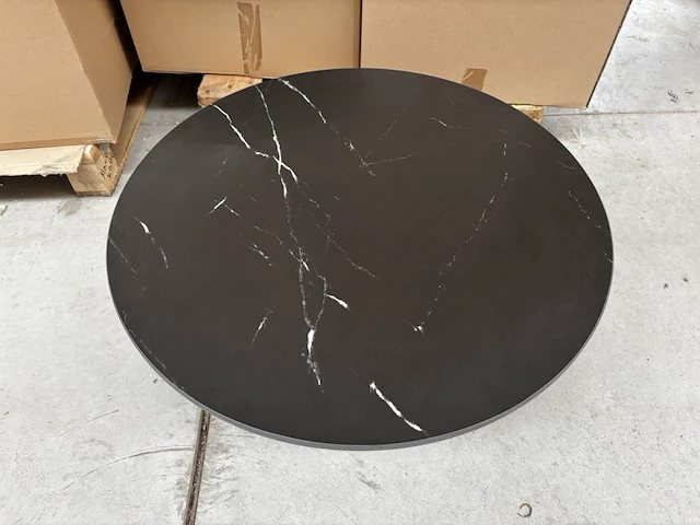 1 ronde bijzettafel - nero + onderstel - h34cm - afbeelding 2 van  5
