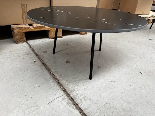 1 ronde bijzettafel - nero + onderstel - h34cm - afbeelding 3 van  5