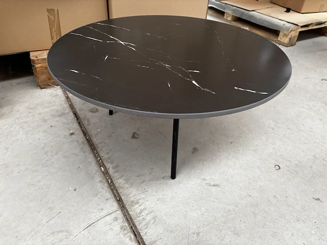 1 ronde bijzettafel - nero + onderstel - h34cm - afbeelding 1 van  5
