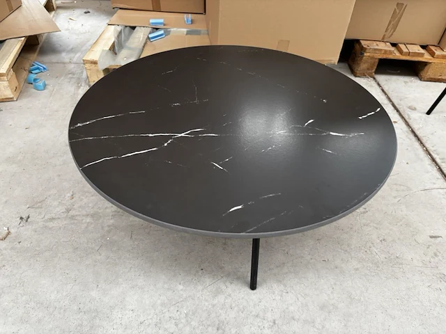 1 ronde bijzettafel - nero + onderstel - h38cm - afbeelding 1 van  4
