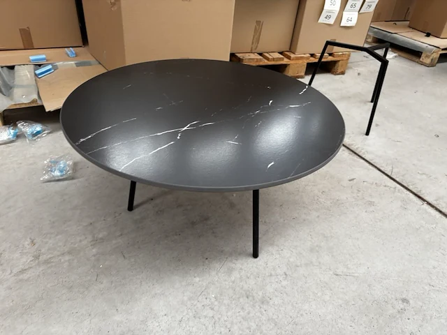 1 ronde bijzettafel - nero + onderstel - h38cm - afbeelding 2 van  4