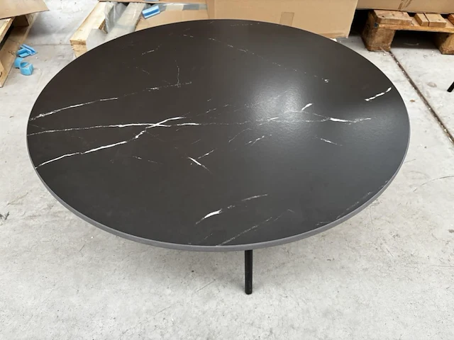 1 ronde bijzettafel - nero + onderstel - h38cm - afbeelding 3 van  4