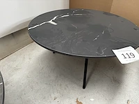 1 ronde bijzettafel - nero + onderstel - showroommodel - afbeelding 2 van  3