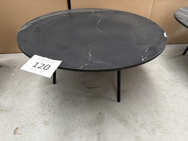 1 ronde bijzettafel - nero + onderstel - showroommodel - afbeelding 2 van  3