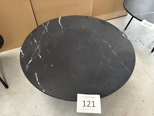 1 ronde bijzettafel - nero + onderstel - showroommodel - afbeelding 1 van  3