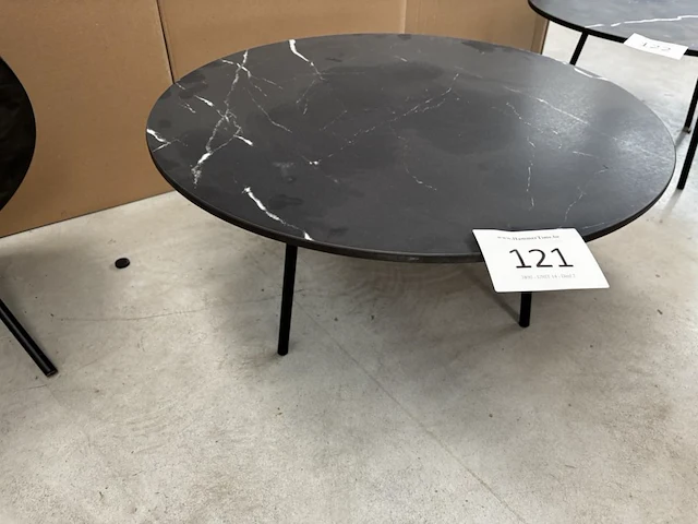 1 ronde bijzettafel - nero + onderstel - showroommodel - afbeelding 2 van  3
