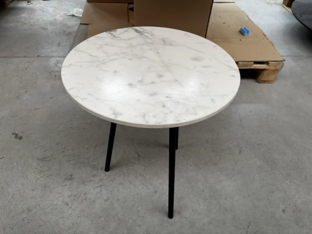 1 ronde koffietafel - bianco + onderstel - afbeelding 1 van  5