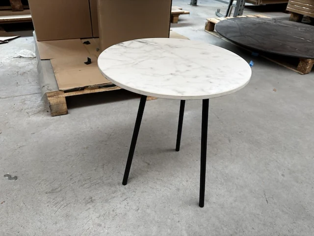 1 ronde koffietafel - bianco + onderstel - afbeelding 2 van  5