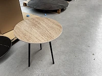 1 ronde koffietafel - travertin + onderstel - afbeelding 1 van  4